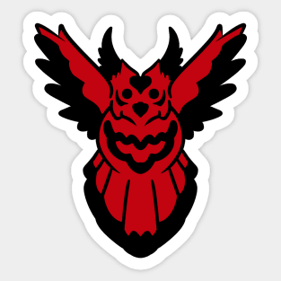 Owl Flying-Red Sticker